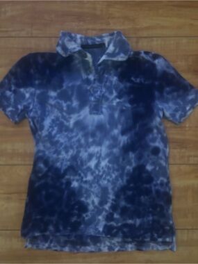 Greyson Navy and White Tie-Dye Polo